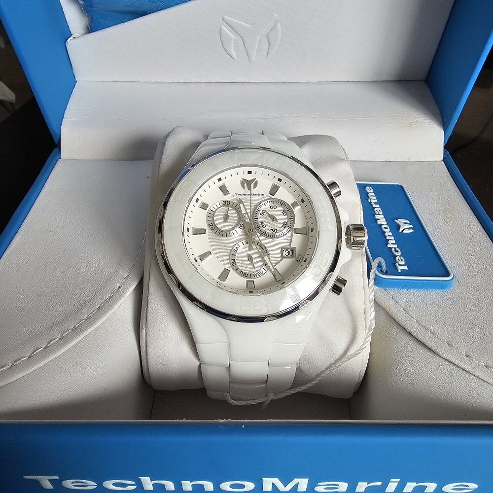 TechnoMarine White Ceramic Unisex Watch